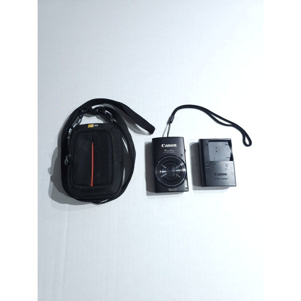 Canon PowerShot ELPH 150 IS Black Digital Camera 10x 20MP Bundle TESTED WORKS